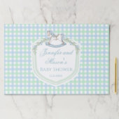 青い緑のギンガムロッキングウズクレスト赤ちゃんシャワー ペーパーパッド (インサイチュ)