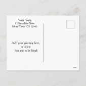 青い緑のクリスマスツリーのヴィンテージシーンの写真 シーズンポストカード (裏面)