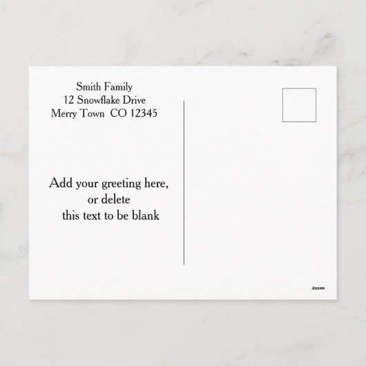 青い緑のクリスマスツリーのヴィンテージシーンの写真 シーズンポストカード (裏面)