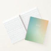 青い緑のグラデグラデーションーション抽象芸術名 ノートブック (内部)