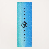 青い緑のグラデーションスパークルーム記号 ヨガマット (正面)