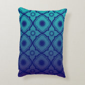 青い緑のグラデーション幾何クローバー アクセントクッション (裏面(縦))