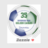 青い緑のサッカーチームは男の子をカラー シール (シート)