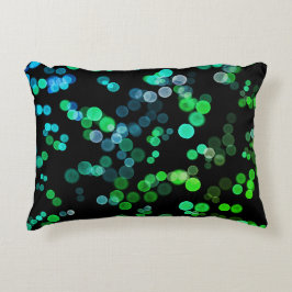 青い緑のシーグレン抽象芸術バブルパターン アクセントクッション