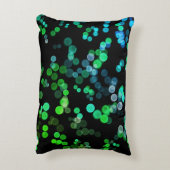 青い緑のシーグレン抽象芸術バブルパターン アクセントクッション (裏面(縦))