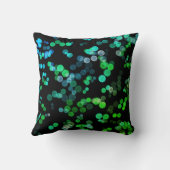 青い緑のシーグレン抽象芸術バブルパターン クッション (裏面)