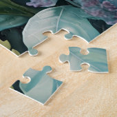 青い緑のジャングルに白い虎 ジグソーパズル (側面)