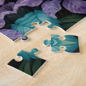 青い緑のジャングルに白い虎 ジグソーパズル (側面)