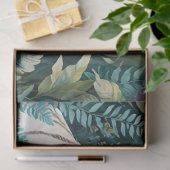 青い緑のジャングルに白い虎 薄葉紙 (ギフト)