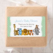 青い緑のジャングル動物の水のボトルのお願い ラベル (インサイチュ)