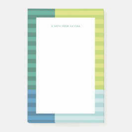 青い緑のストライプおもしろいカラフルフレパーソナライズされたーム ポストイット
