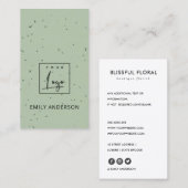 青い緑のセラミッミニマルクテクスチャを追加する 名刺 (正面/裏面)