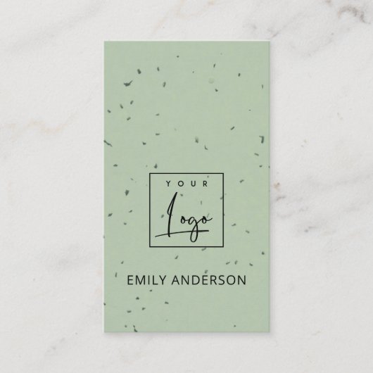 青い緑のセラミッミニマルクテクスチャを追加する 名刺 (正面)
