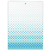 青い緑のダイヤモンドパターンモノグラムのクリップボード クリップボード (裏面)