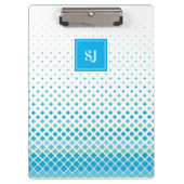 青い緑のダイヤモンドパターンモノグラムのクリップボード クリップボード (正面)