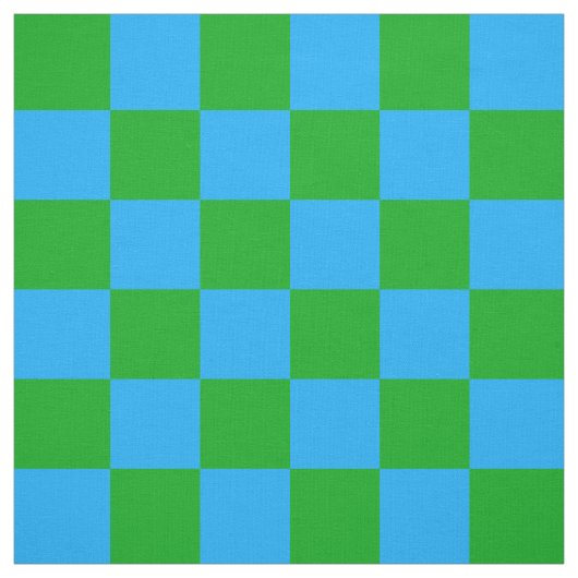 青い緑のチェッ市松模様にクパターン ファブリック (見本)
