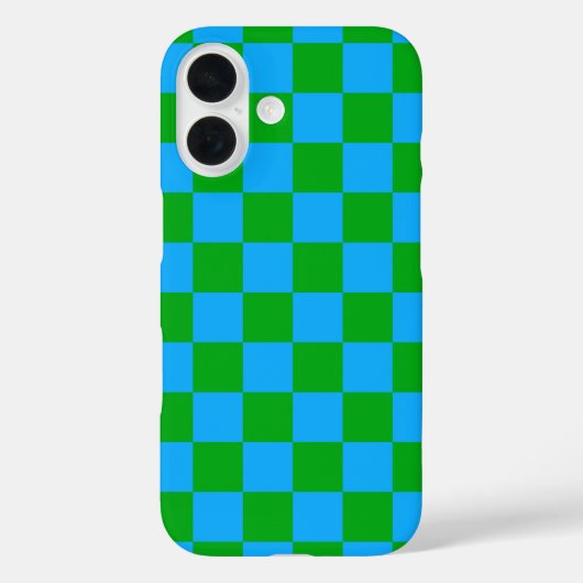 青い緑のチェッ市松模様にクパターン Case-Mate iPhoneケース (裏面)