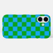 青い緑のチェッ市松模様にクパターン Case-Mate iPhoneケース (裏面 (横))
