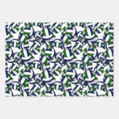 青い緑のチームカラー調整バレーボール ラッピングペーパーシート (正面)