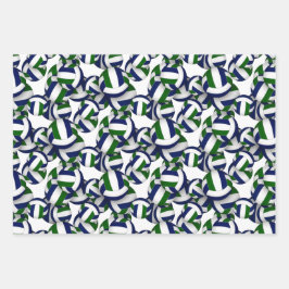 青い緑のチームカラー調整バレーボール ラッピングペーパーシート