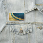 青い緑のティール(緑がかった色)と金ゴールドグラフィック要素: ユニーク 名札 (インサイチュ)