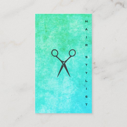 青い緑のテクスチャスタイリストを表示 名刺 (裏面)