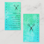 青い緑のテクスチャスタイリストを表示 名刺 (正面/裏面)