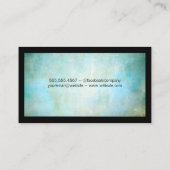 青い緑のテクスチャ背景 縁ど |  名刺 (裏面)