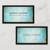 青い緑のテクスチャ背景 縁ど |  名刺 (正面/裏面)
