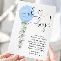 青い緑のバルーン赤ちゃんシャワー