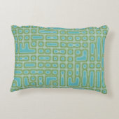 青い緑のパターン アクセントクッション (裏面)