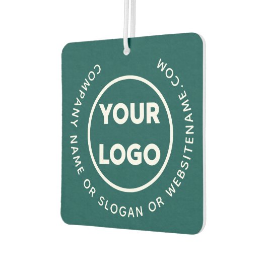 青い緑のビジネスカスタムロゴと文字曲線 カーエアーフレッシュナー (左)