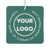 青い緑のビジネスカスタムロゴと文字曲線 カーエアーフレッシュナー (裏面)