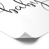 青い緑のフローラ男の子のシャワー歓迎サイン ポスター (角)