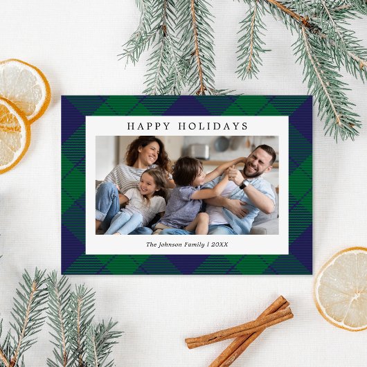 青い緑のプライド写真クリスマス シーズンカード