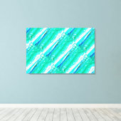 青い緑のマウイ波パターン キャンバスプリント (インサイチュ (ウッドフロア))