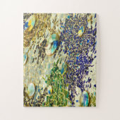 青い緑のモザイクスペインのク ジグソーパズル (縦)