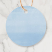 青い緑のユーカリ風バルーンベイビーシャワー フェイバータグ (裏面)