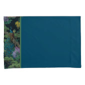 青い緑のヴィンテージ壁紙トリムパターン 枕カバー (正面右)