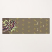 青い緑の上の美しい水色のトカゲカスタム ヨガマット (裏面(横))