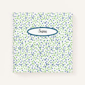 青い緑の丸のドットSketchbook箇条書きジャーナル ノートブック (正面)