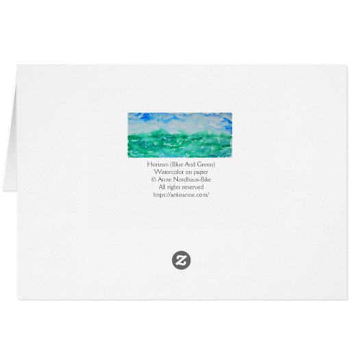 青い緑の印象派の景観水色 (裏面横)