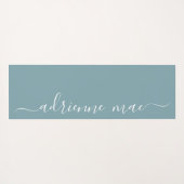 青い緑の名前パーソナライズされた祈りの言葉または ヨガマット (裏面(横))