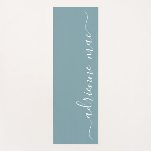 青い緑の名前パーソナライズされた祈りの言葉または ヨガマット (正面)