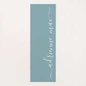 青い緑の名前パーソナライズされた祈りの言葉または ヨガマット (裏面)