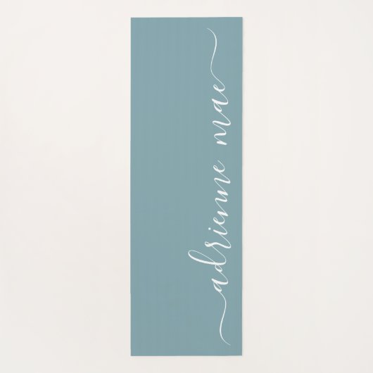 青い緑の名前パーソナライズされた祈りの言葉または ヨガマット (裏面)