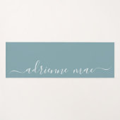 青い緑の名前パーソナライズされた祈りの言葉または ヨガマット (正面(横))