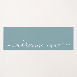 青い緑の名前パーソナライズされた祈りの言葉または ヨガマット