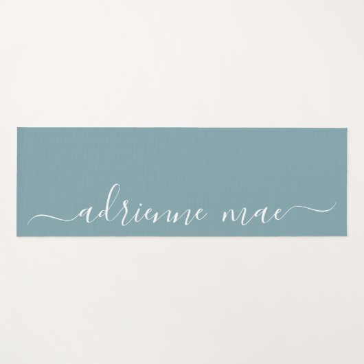 青い緑の名前パーソナライズされた祈りの言葉または ヨガマット (正面(横))