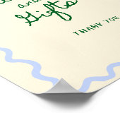 青い緑の四角形のフレームカードとギフト ポスター (角)